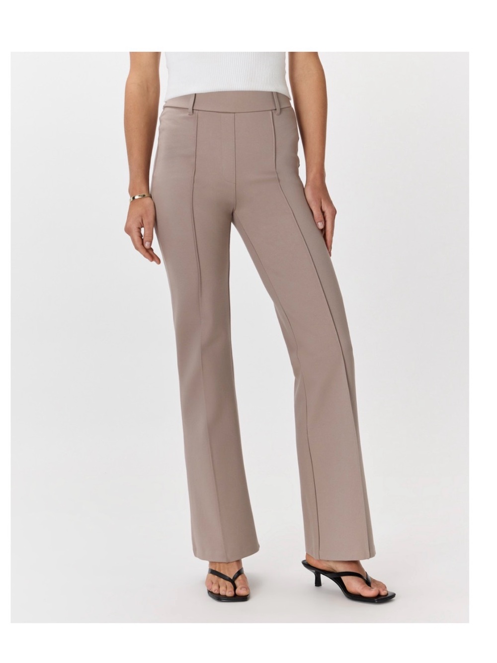 Quince Ultra Stretch Ponte Flare Leg Pants - Morel Grey